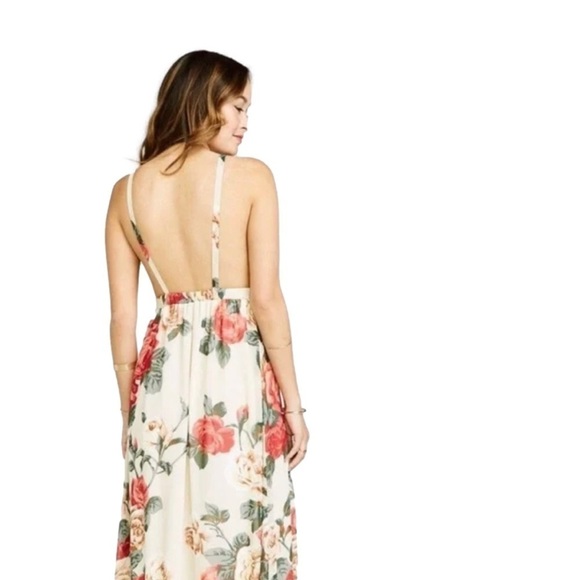 Show me your muMu amanda rose floral halter maxi dress, size XS - Picture 3 of 9